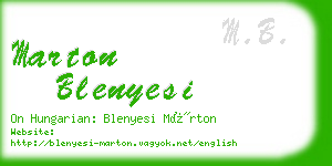 marton blenyesi business card